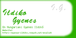 ildiko gyenes business card